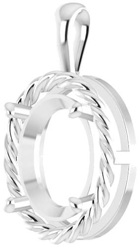 Pakabukas „Rope“ 925 Sidabro Oval 12mm x 10mm (2)