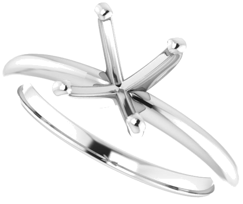 Platinum  9x7 mm Oval Solitaire Engagement Ring Mounting (5)