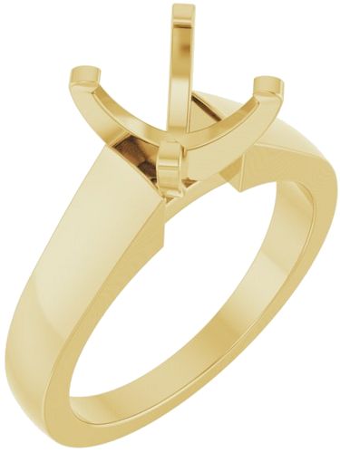 14K Yellow 8 mm Round Solitaire Engagement Ring Mounting (1)