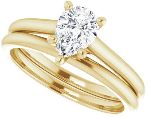 Sužadėtuvių Žiedas „Accented Infinity-Inspired“ 10k yellow gold Pear 7mm x 5mm (10)