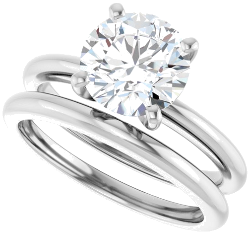 Platinum  8 mm Round Solitaire Engagement Ring Mounting (10)