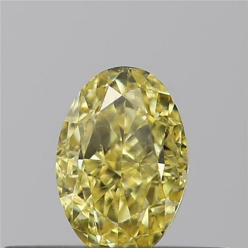 0.38 carat Fancy Intense  Yellow-SI1 Natūralus Oval Deimantas (1)