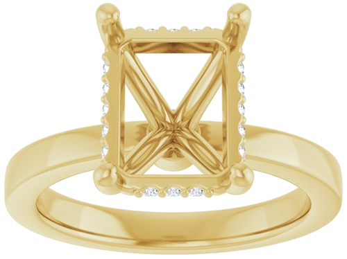 Sužadėtuvių Žiedas „Hidden Halo-Style“ 14k yellow gold Emerald 10mm x 8mm (3)