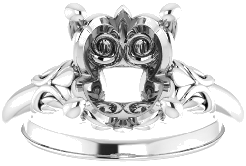 Sužadėtuvių Žiedas „Solitaire“ 14k white gold Oval 11mm x 9mm (3)