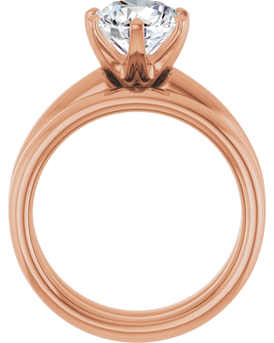 18K Rose 8.2 mm Round Engagement Ring Mounting (7)