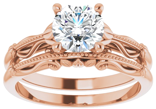 Sužadėtuvių Žiedas „Sculptural-Inspired Solitaire“ 585 Rožinis Aukso Round 6.5mm (8)