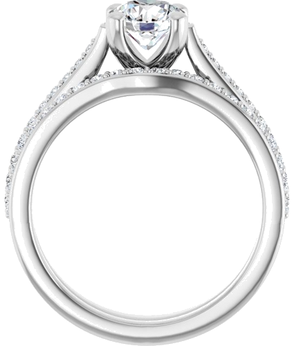Sužadėtuvių Žiedas 14k white gold Round 6mm (7)