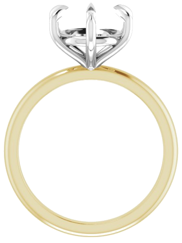 Sužadėtuvių Žiedas „Claw-Prong“ 14k yellow/white gold Round 9.4mm (2)