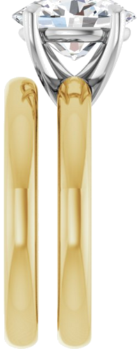 14K Yellow White 10x8 mm Oval Solitaire Engagement Ring Mounting (9)