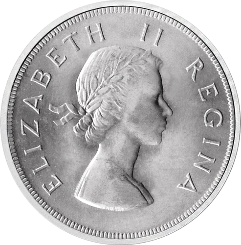 5 Shillings Gazelle (1953-1959) South Africa Silver Coin (2)