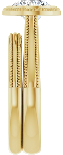 Sužadėtuvių Žiedas „Solitaire“ 585 Geltonojo Aukso Round 7mm (8)