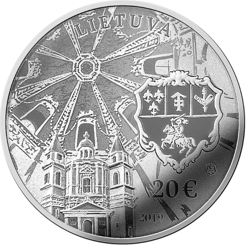 2019 Sapiegų rūmai Lietuva 20 eurų sidabrinė moneta (2)