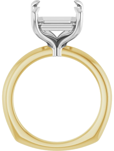 Sužadėtuvių Žiedas „Claw-Prong Euro Shank“ 14k yellow/white gold Emerald 12mm x 10mm (2)