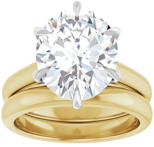 Sužadėtuvių Žiedas „Claw-Prong“ 14k yellow/white gold Oval 12mm x 10mm (8)