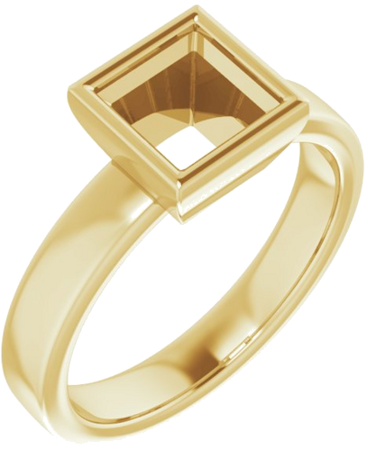 Sužadėtuvių Žiedas „Bezel-Set Solitaire“ 14k yellow gold Square 6mm (1)