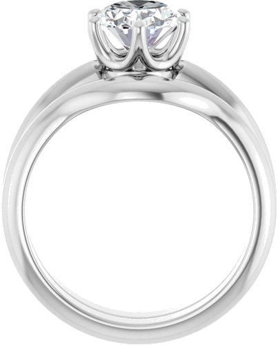 Sužadėtuvių Žiedas „Solitaire Crown-Inspired“ 14k white gold Oval 9mm x 7mm (7)