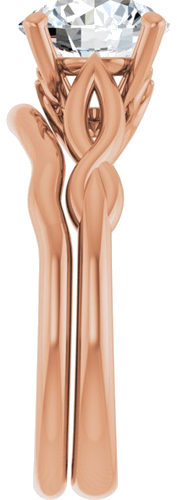 Sužadėtuvių Žiedas „Solitaire Sculptural“ 14k rose gold Round 8mm (9)