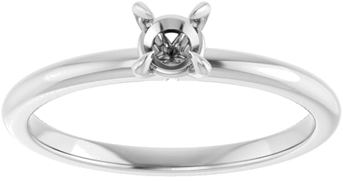 14K White  4.1 mm Round Solitaire Engagement Ring Mounting (3)