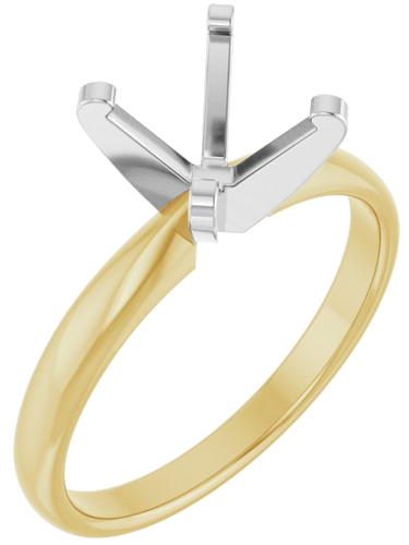 Sužadėtuvių Žiedas „Solitaire“ 585 Baltojo Ir Geltonojo Aukso Round 8mm (1)