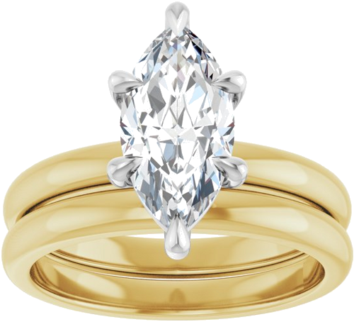 Sužadėtuvių Žiedas „Claw-Prong“ 14k yellow/white gold Marquise 12mm x 6mm (8)