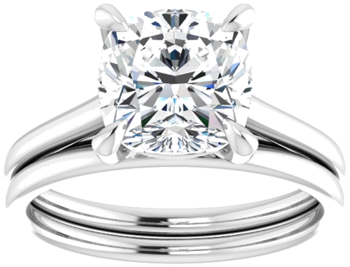 Sužadėtuvių Žiedas „Solitaire“ 585 Baltojo Aukso Cushion 8mm (8)