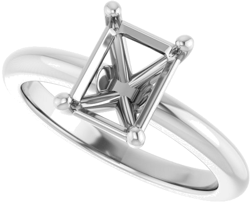 Sužadėtuvių Žiedas 14k white gold Emerald 8mm x 6mm (5)
