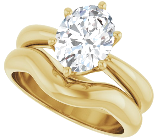 Sužadėtuvių Žiedas „Solitaire Crown-Inspired“ 14k yellow gold Oval 9mm x 7mm (10)