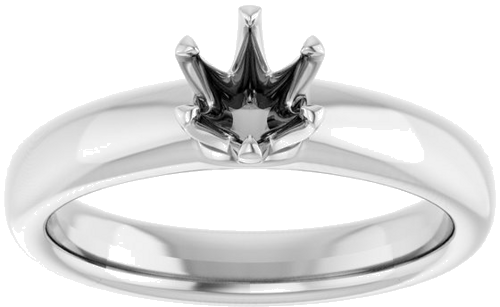 14K White 5.2 mm Round Engagement Ring Mounting (3)