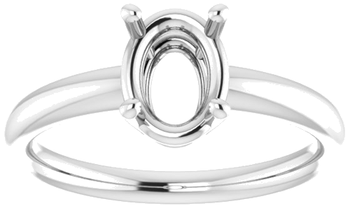 Sužadėtuvių Žiedas „Solitaire“ 585 Baltojo Aukso Oval 8mm x 6mm (3)