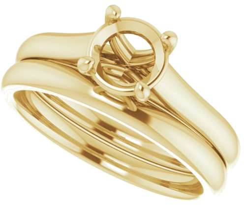 Sužadėtuvių Žiedas „Solitaire“ 585 Geltonojo Aukso Round 6.5mm (10)