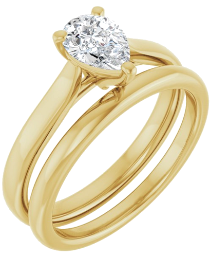 Sužadėtuvių Žiedas 14k yellow gold Pear 7mm x 5mm (6)