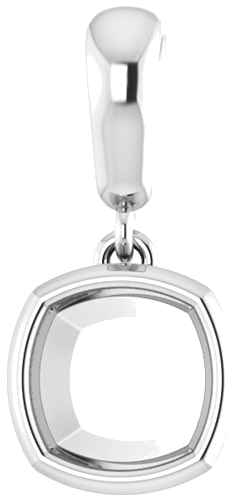 14K White  6 mm Cushion Pendant Mounting (1)