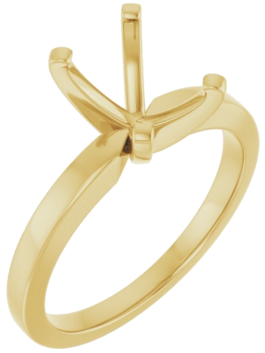 Sužadėtuvių Žiedas „Solitaire“ 585 Geltonojo Aukso Emerald 8mm x 6mm (1)