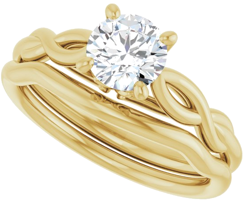 Sužadėtuvių Žiedas „Solitaire Sculptural“ 14k yellow gold Round 5.8mm (10)