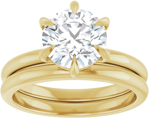 14K Yellow 8 mm Round Solitaire Engagement Ring Mounting (8)