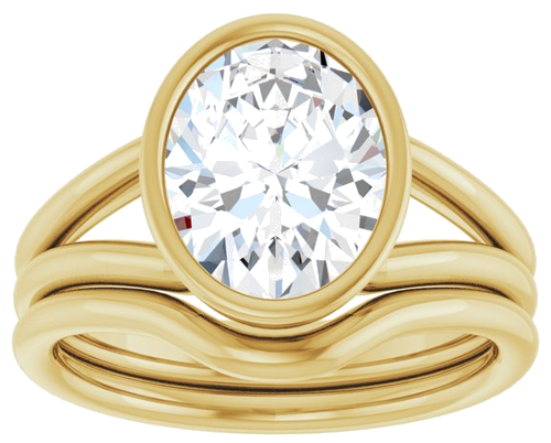 Sužadėtuvių Žiedas „Bezel-Set Solitaire“ 10k yellow gold Oval 10mm x 8mm (8)