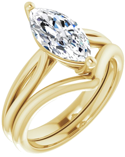 Sužadėtuvių Žiedas „Solitaire“ 14k yellow gold Marquise 12mm x 6mm (6)