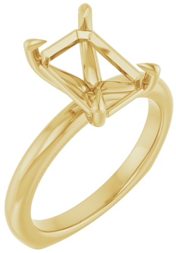 Sužadėtuvių Žiedas „Claw-Prong Euro Shank“ 14k yellow gold Emerald 10mm x 7mm (1)
