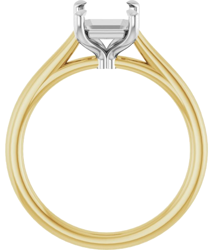 Sužadėtuvių Žiedas „Claw-Pong“ 14k yellow/white gold Emerald 8mm x 6mm (2)
