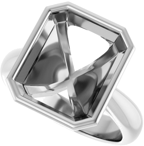 Sužadėtuvių Žiedas „Bezel-Set Solitaire“ 925 Sidabro Emerald 12mm x 10mm (5)
