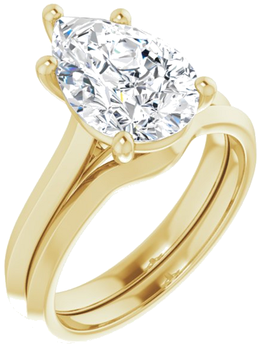 Sužadėtuvių Žiedas „Claw-Prong“ 10k yellow gold Pear 12mm x 8mm (6)