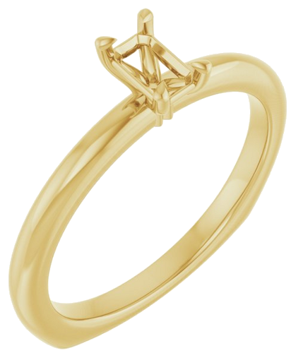 Sužadėtuvių Žiedas „Claw-Prong Euro Shank“ 10k yellow gold Emerald 5mm x 3mm (1)