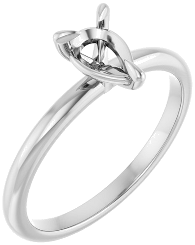 14K White  7x5 mm Pear Solitaire Engagement Ring Mounting (1)