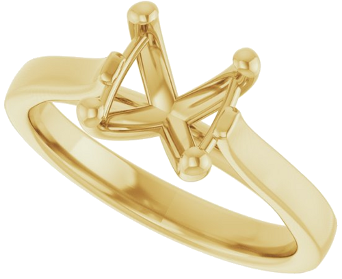 14K Yellow 7 mm Cushion Engagement Ring Mounting (5)