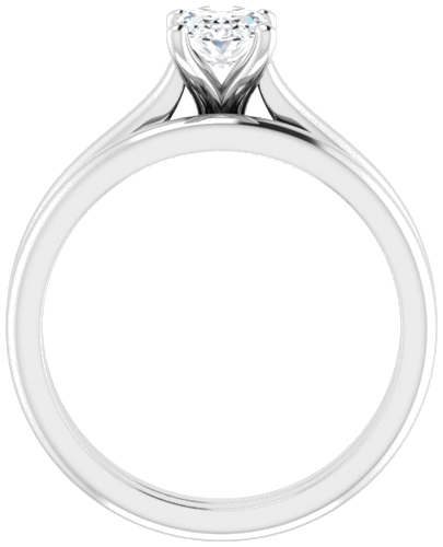 Sužadėtuvių Žiedas „Accented“ 14k white gold Oval 7mm x 5mm (7)