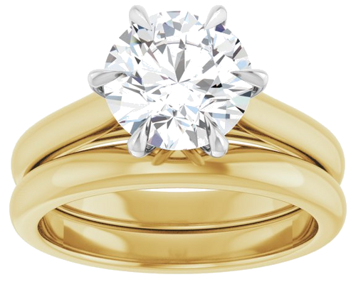 Sužadėtuvių Žiedas „Claw-Prong“ 18k yellow/white gold Round 8.2mm (8)