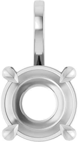 Pakabukas „Solitaire“ 14k white gold Round 6.5mm (1)