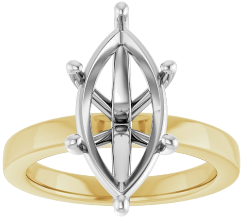 Sužadėtuvių Žiedas „Solitaire“ 14k yellow/white gold Marquise 16mm x 8mm (3)