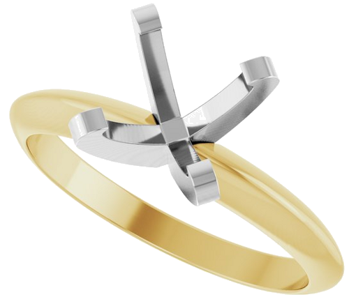 Sužadėtuvių Žiedas „Lightweight Solitaire“ 14k yellow/white gold Square 5.5mm (5)