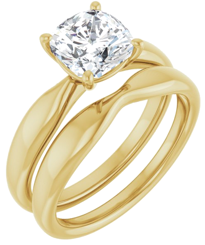 14K Yellow  7 mm Cushion Solitaire Engagement Ring Mounting (6)